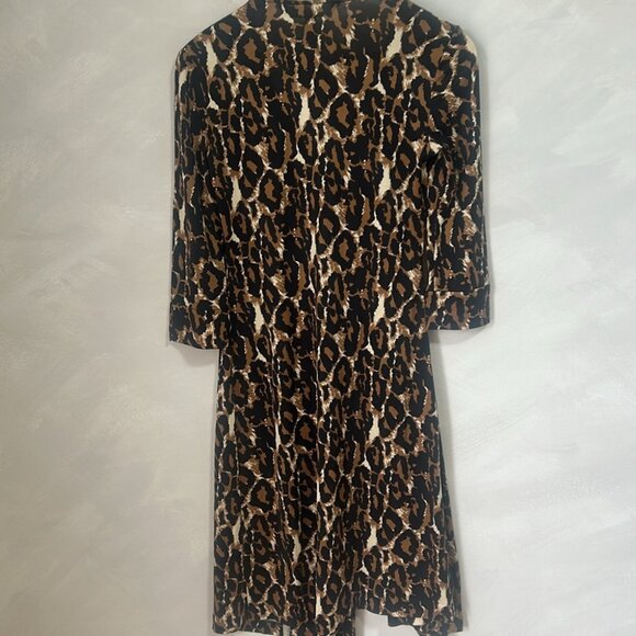 DVF Julian Leopard Print Silk Wrap Midi Dress Sz 2 neiman marcus - Picture 8 of 8